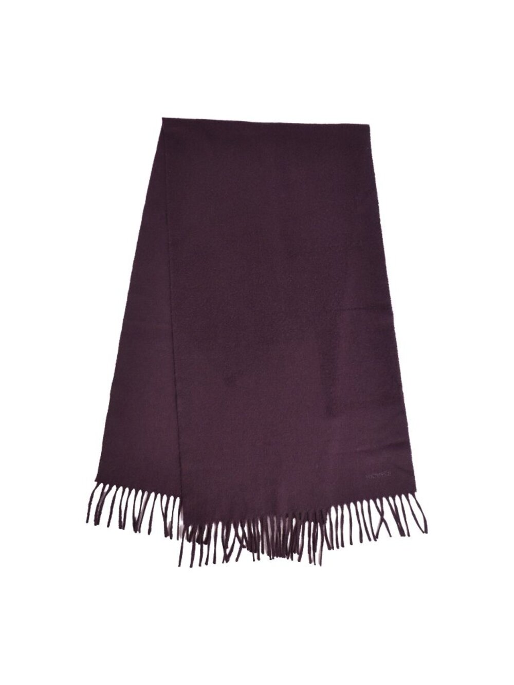 Hermes Scarf Shawl Fringe Cashmere Purple